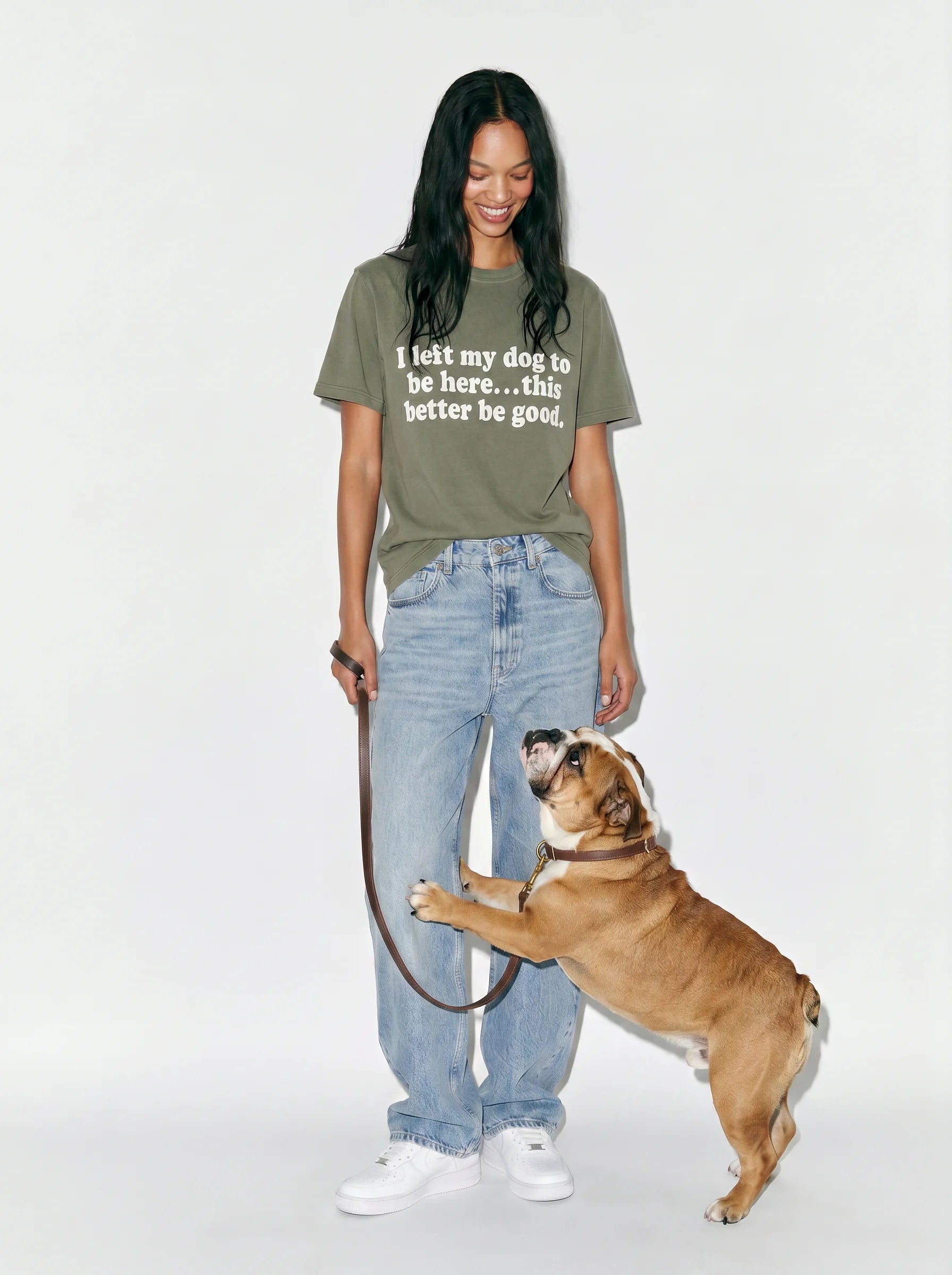 I Left My Dog to Be Here T-Shirt – Lifestyle Photo