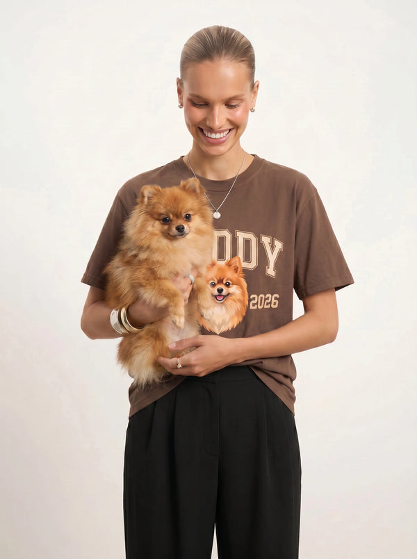 Custom Pet Portrait T-Shirt – Lifestyle Photo