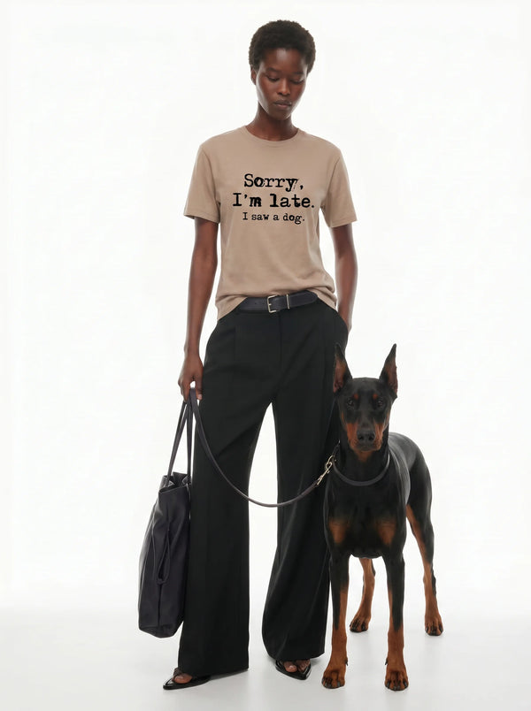 Sorry I'm Late I Saw a Dog T-Shirt – Lifestyle Photo