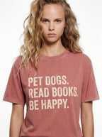 Pet Dogs Read Books T-Shirt – Women's Styling 4