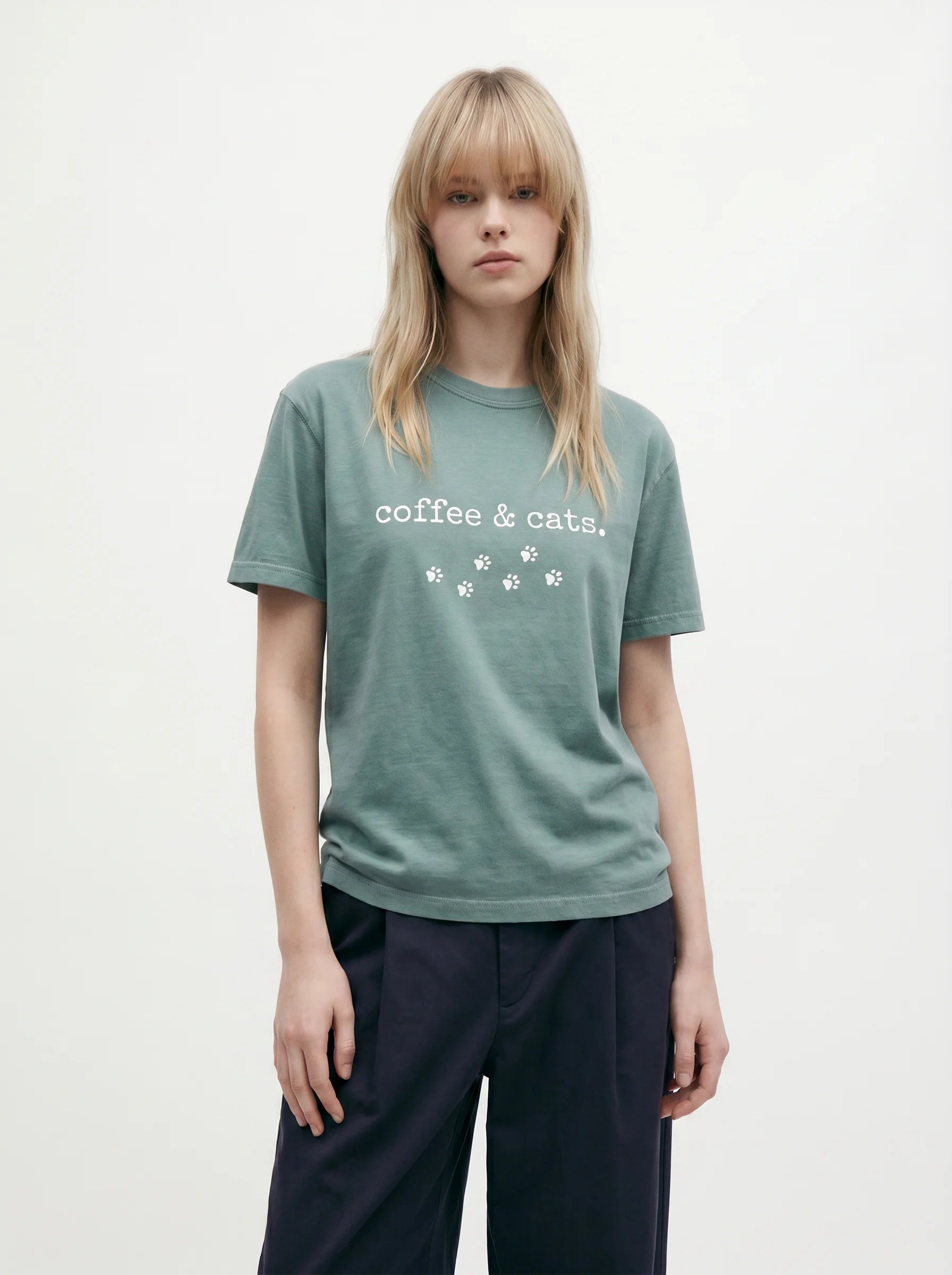 Coffee and Cats T-Shirt – Women's Styling