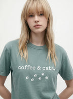 Coffee and Cats T-Shirt – Women's Styling 4