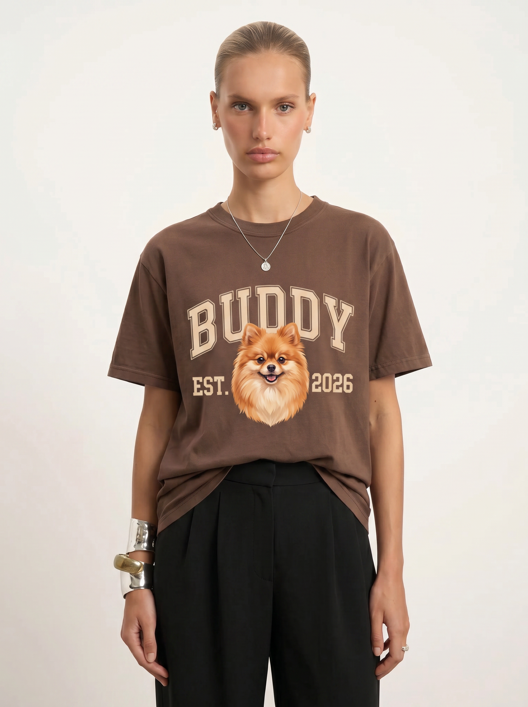 Custom Pet Portrait T-Shirt – Women's Styling
