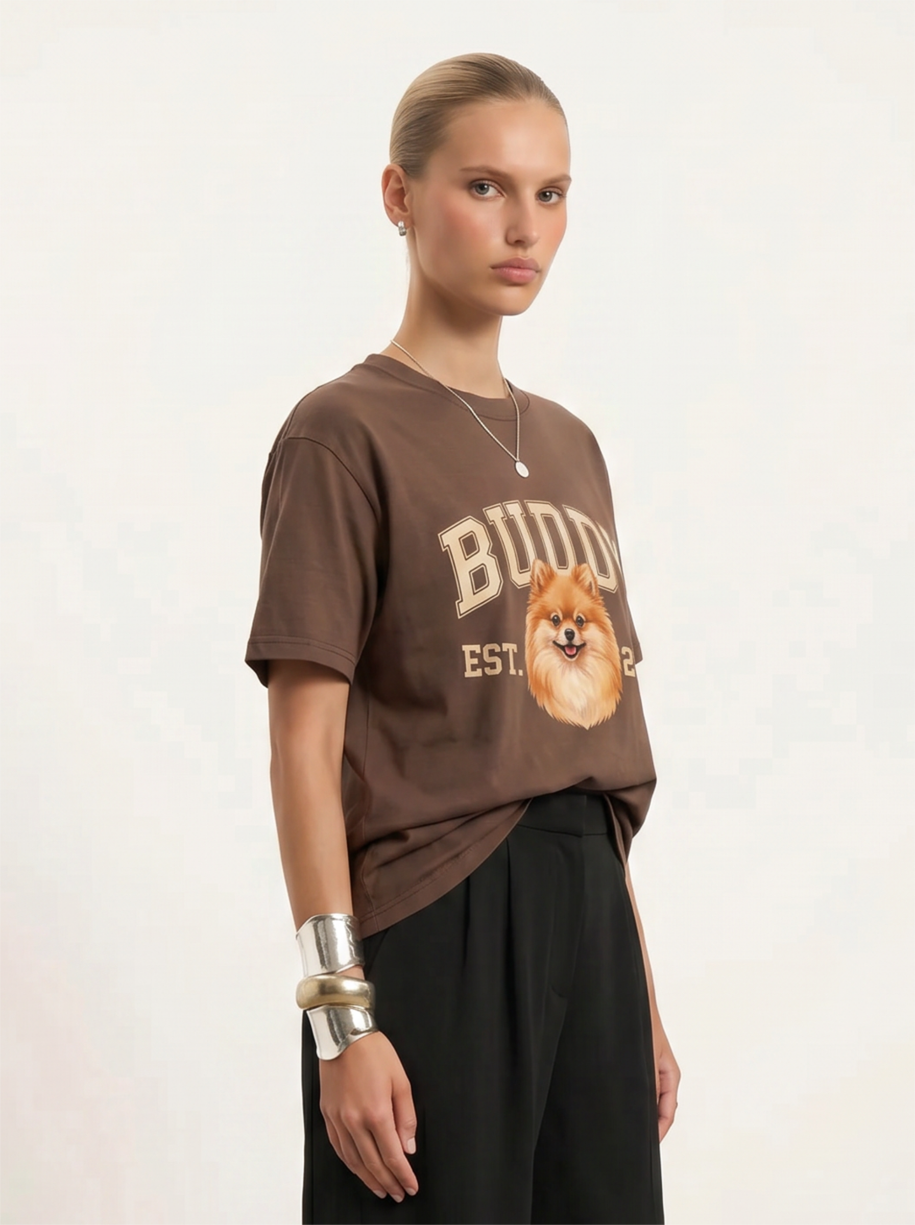 Custom Pet Portrait T-Shirt – Women's Styling 2
