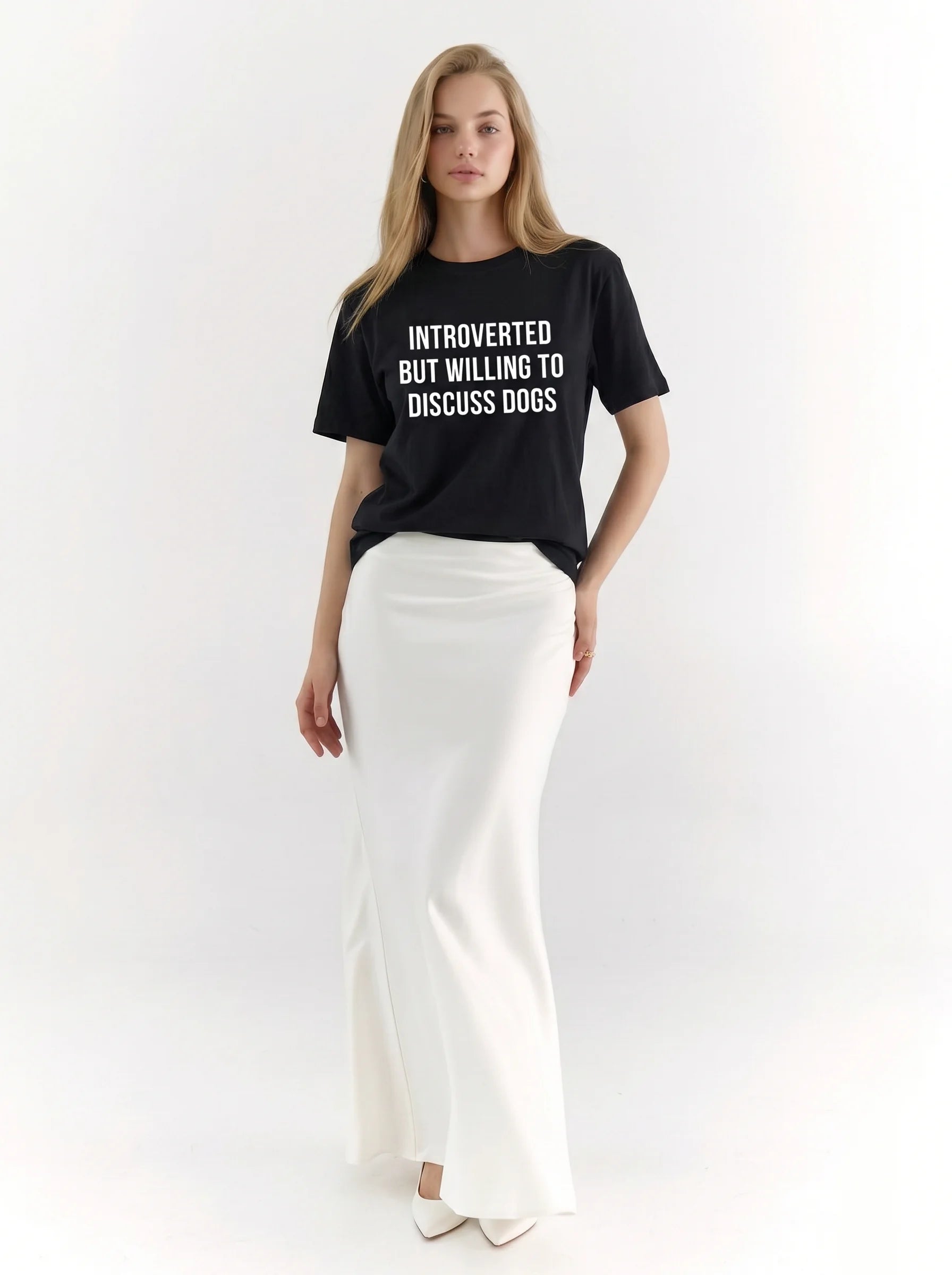 Introverted But Willing to Discuss Dogs Classic T-Shirt | Made With Paws