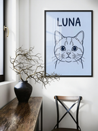 Custom Line Art Pet Portrait — Framed Pet Art Styled in a Modern Room | Made With Paws