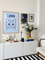 Custom Line Art Pet Portrait — Framed Line Art on a Gallery Wall | Made With Paws
