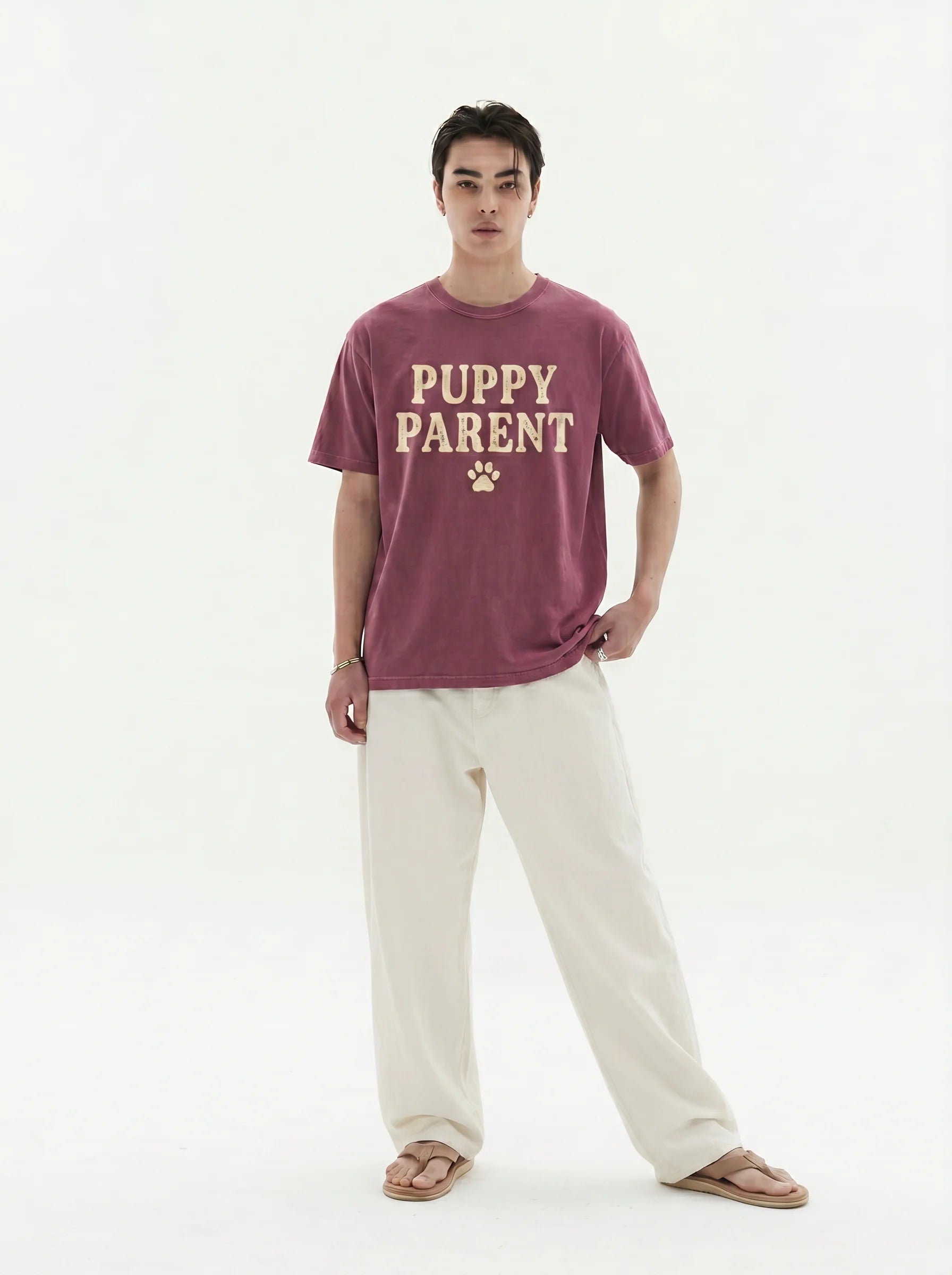 Puppy Parent T-Shirt in Berry