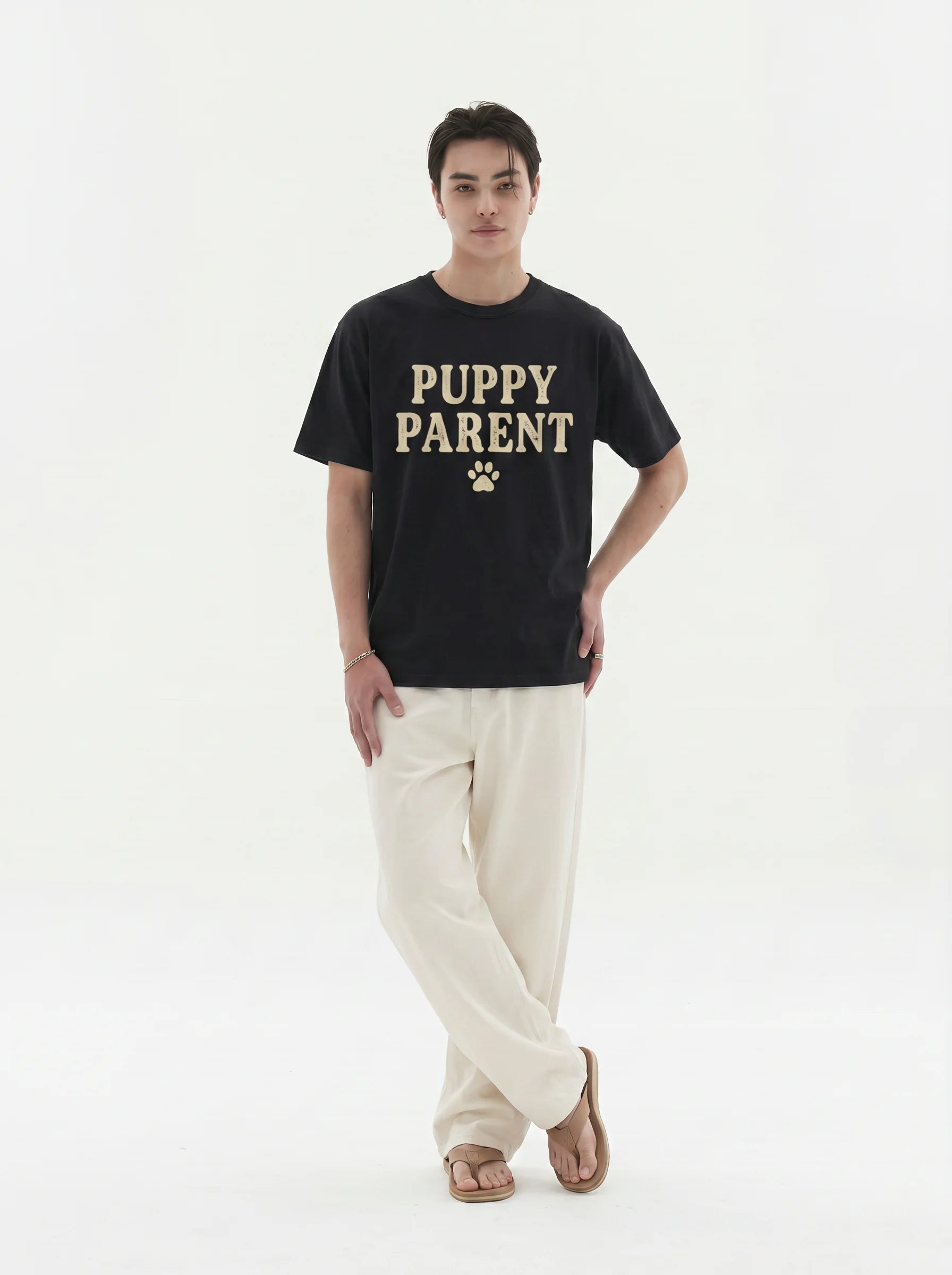 Puppy Parent T-Shirt in Black