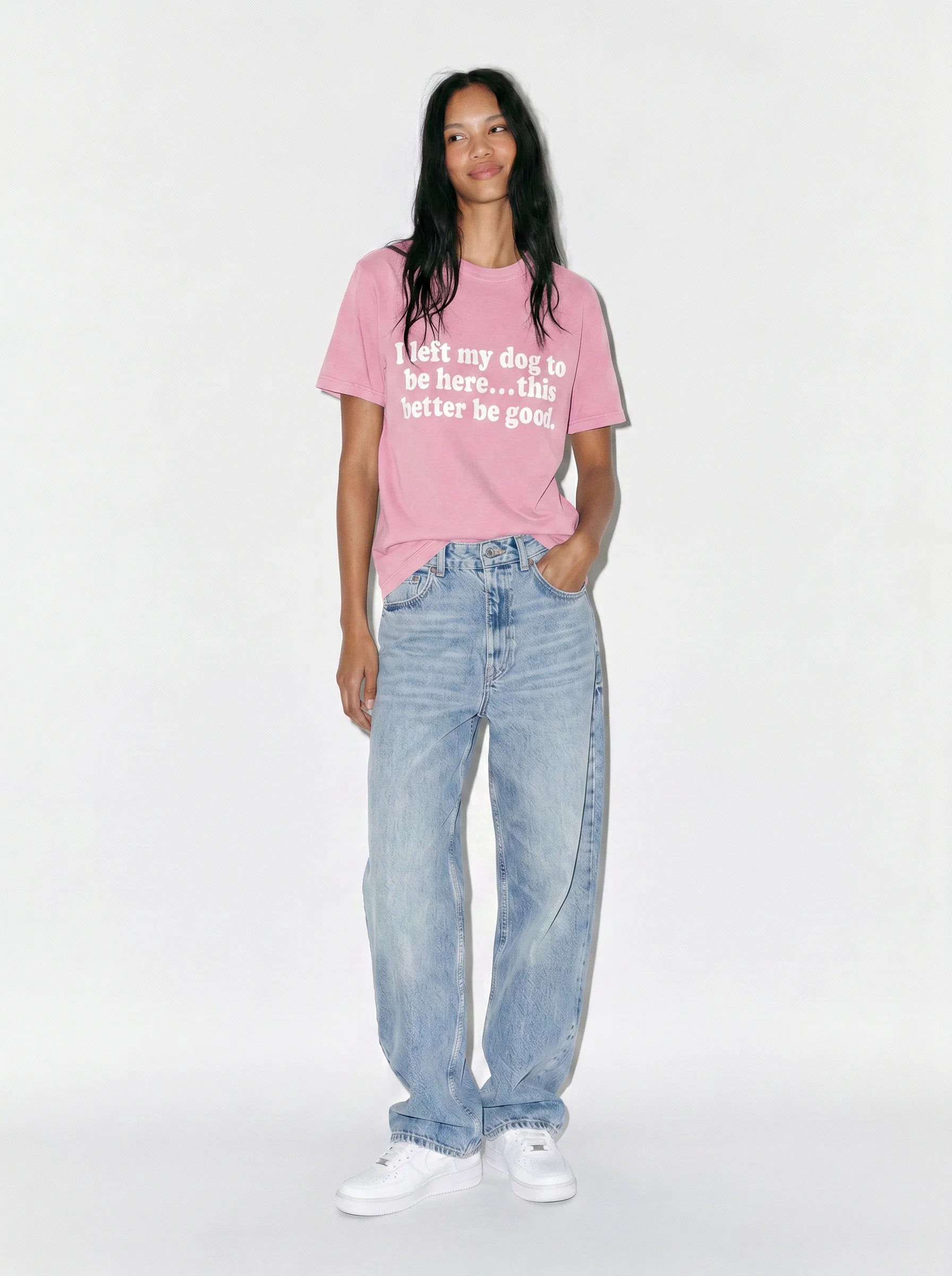 I Left My Dog to Be Here T-Shirt in Blossom