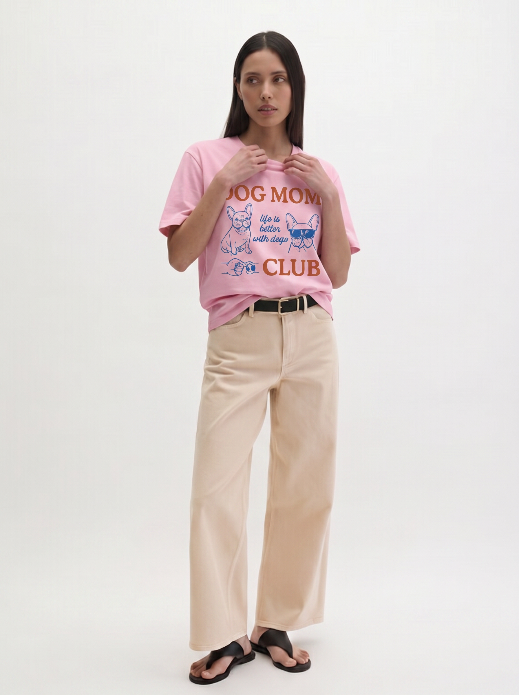 Dog Mom Club T-Shirt in Blossom