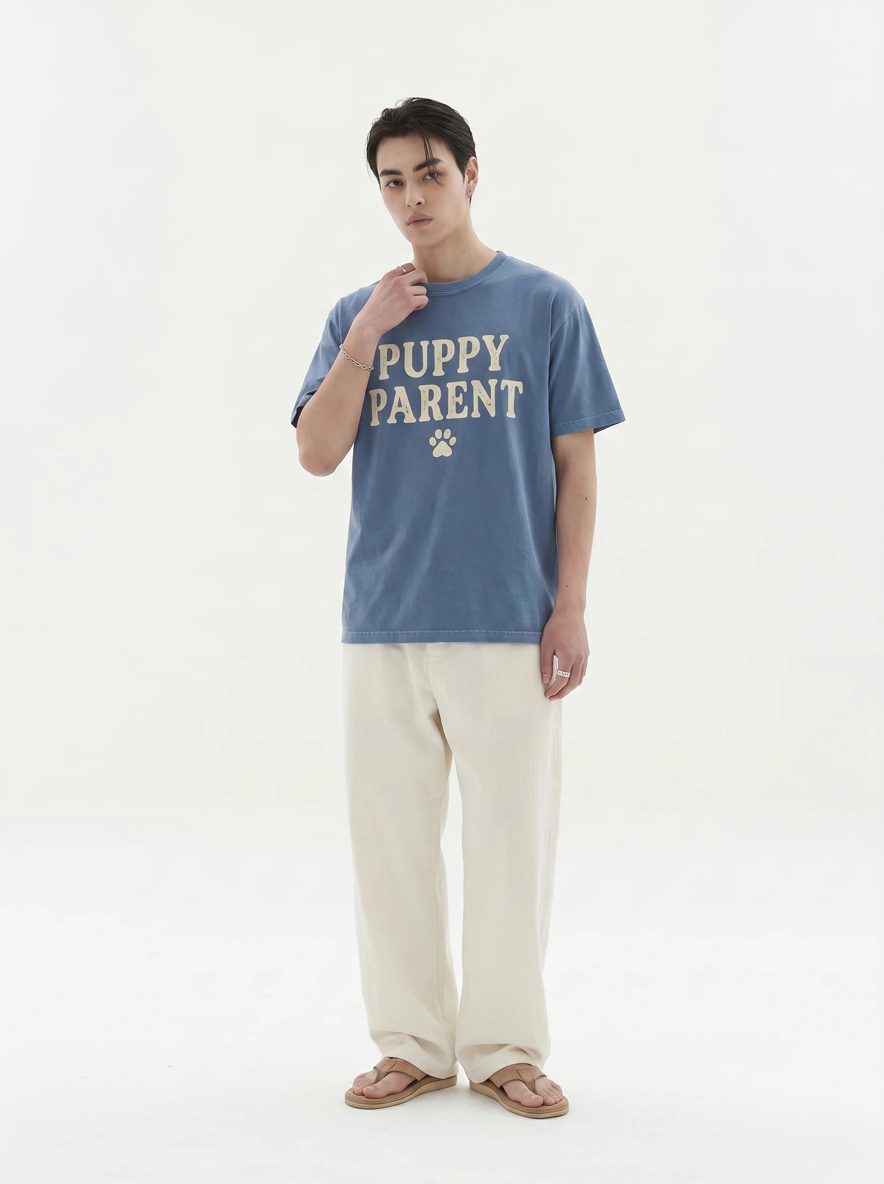 Puppy Parent T-Shirt in Blue Jean