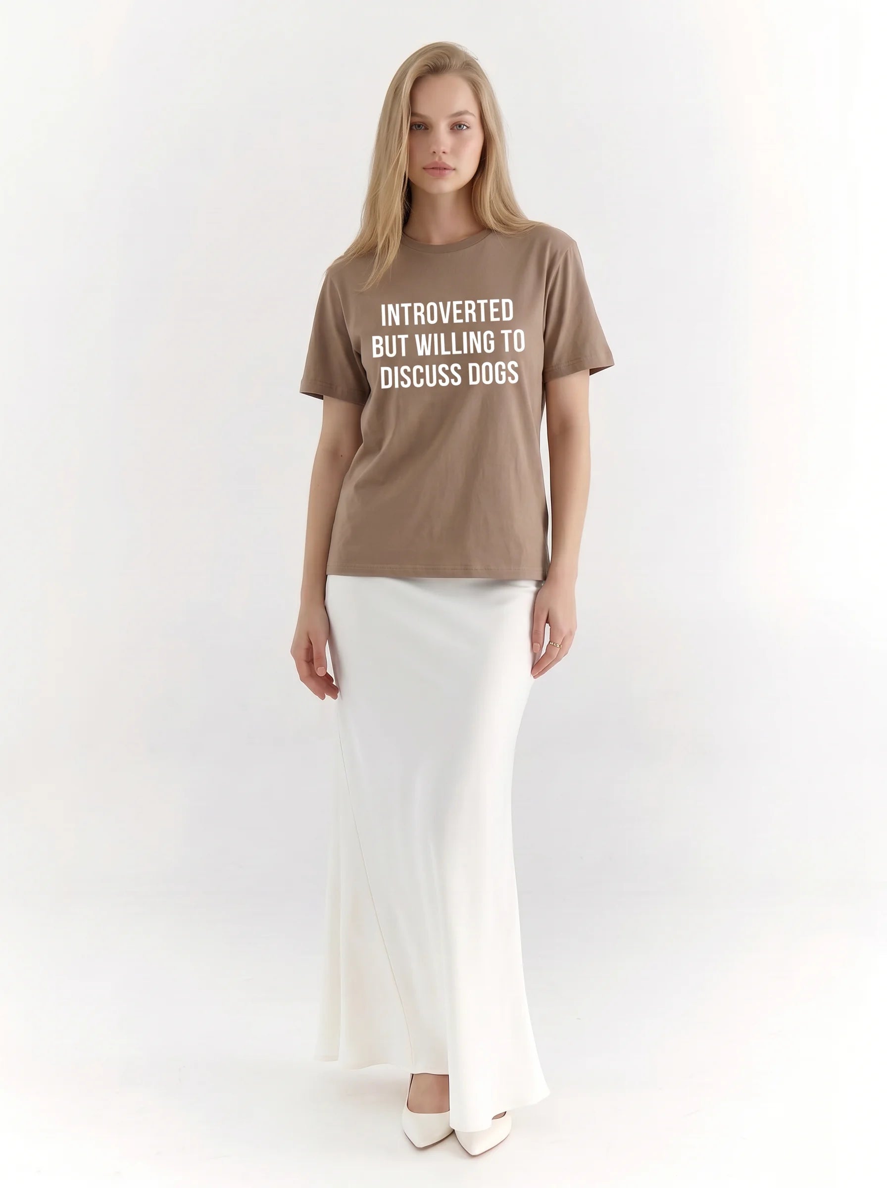Introverted Dog Lover T-Shirt in Brown Savana