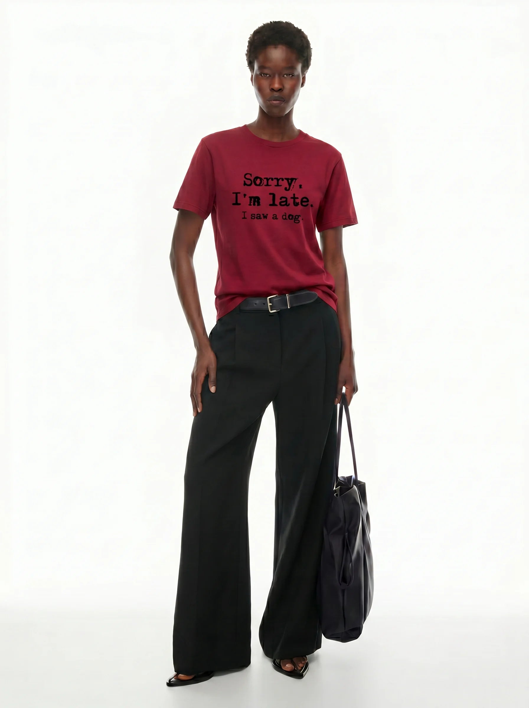 Sorry I'm Late I Saw a Dog T-Shirt in Cardinal