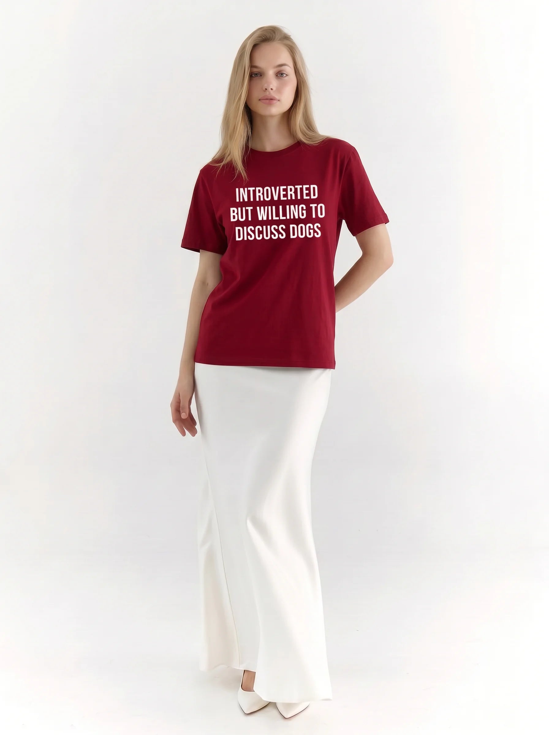 Introverted Dog Lover T-Shirt in Cardinal