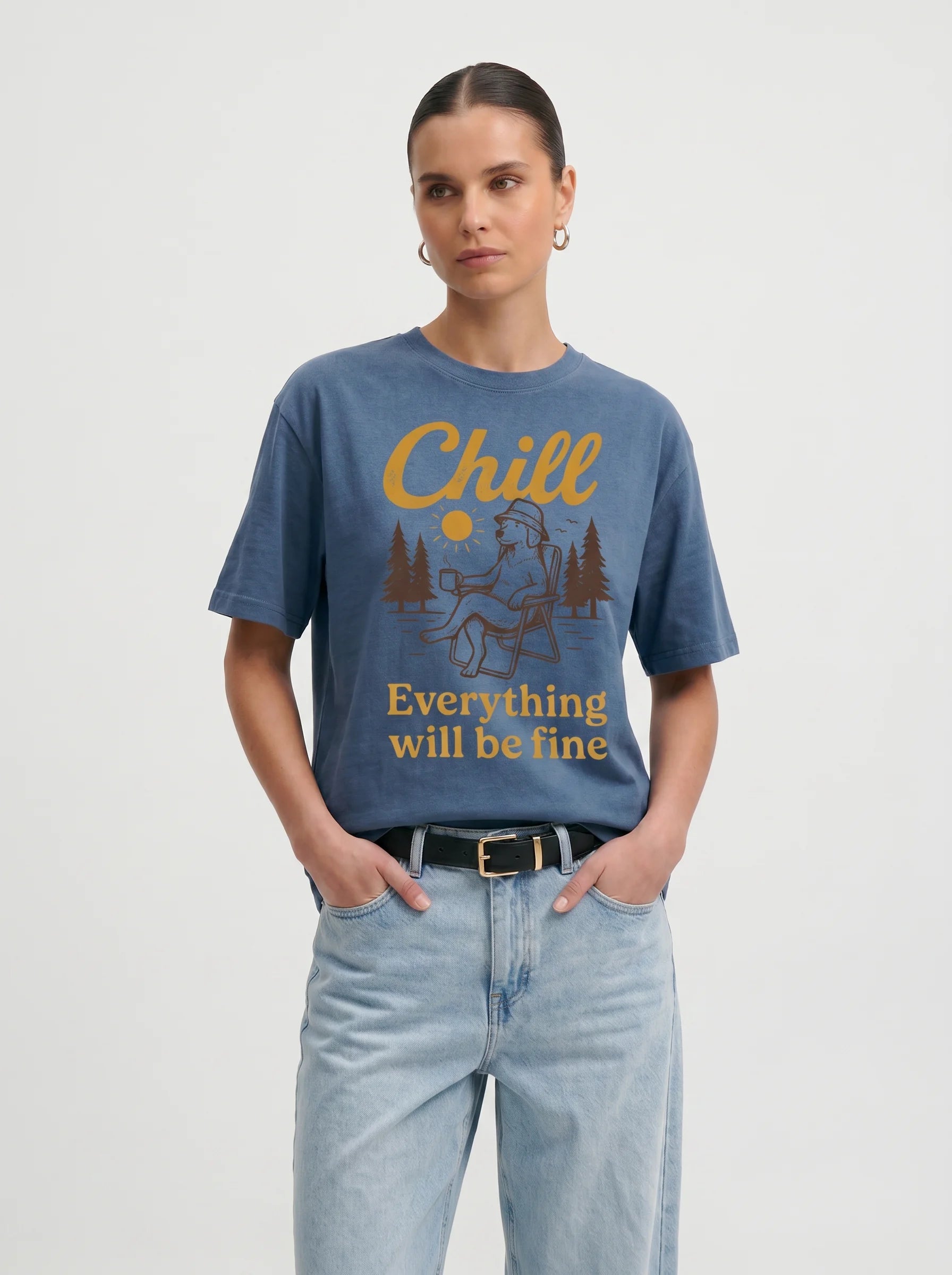 Everything Will Be Fine T-Shirt in Denim