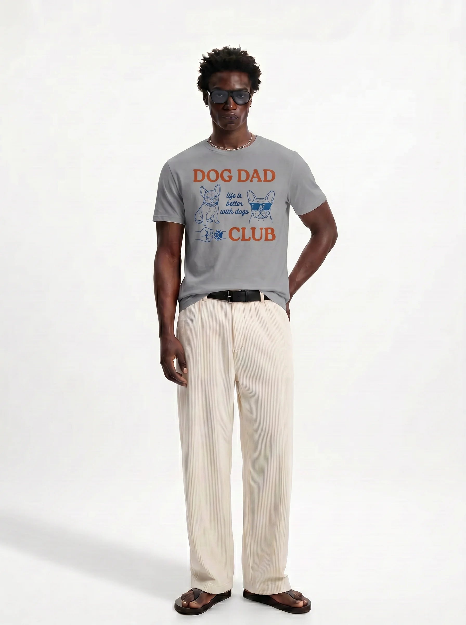 Dog Dad Club T-Shirt in Grey